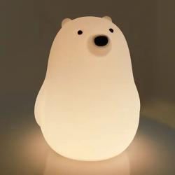 Une image pour le produit Lampe de Nuit Douce en silicone Ours polaire