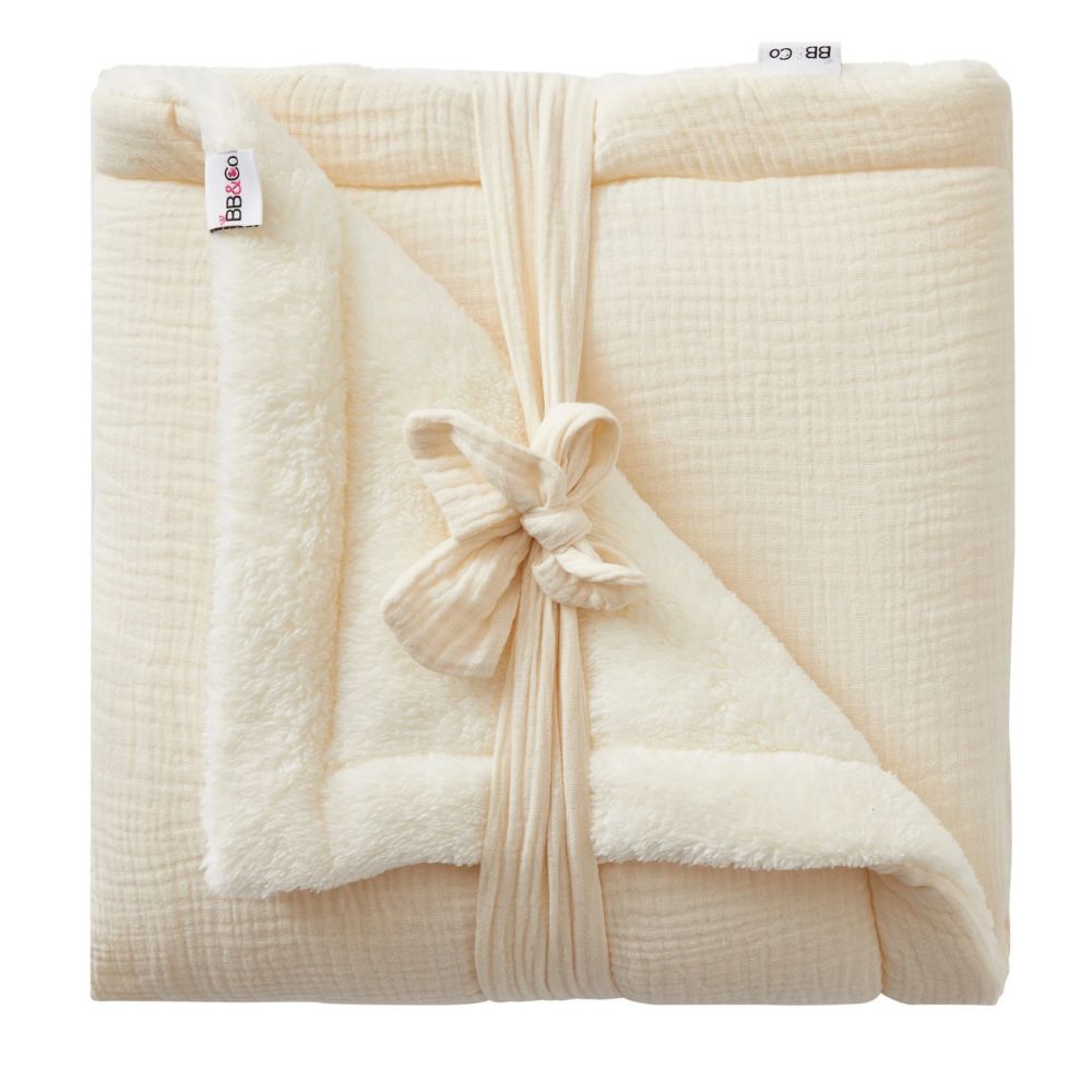 Une image pour le produit Couverture Peluche Double Gaze & Microfibre Mousse de Lait Mix & Match