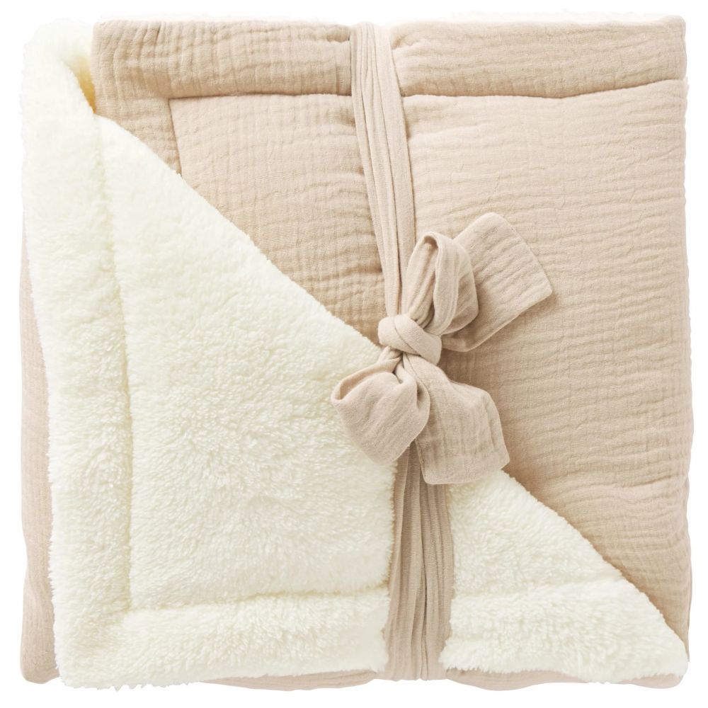 Une image pour le produit Couverture Peluche Double Gaze & Microfibre Biscuit Mix & Match